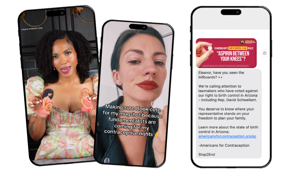 Phones with images of Influencers